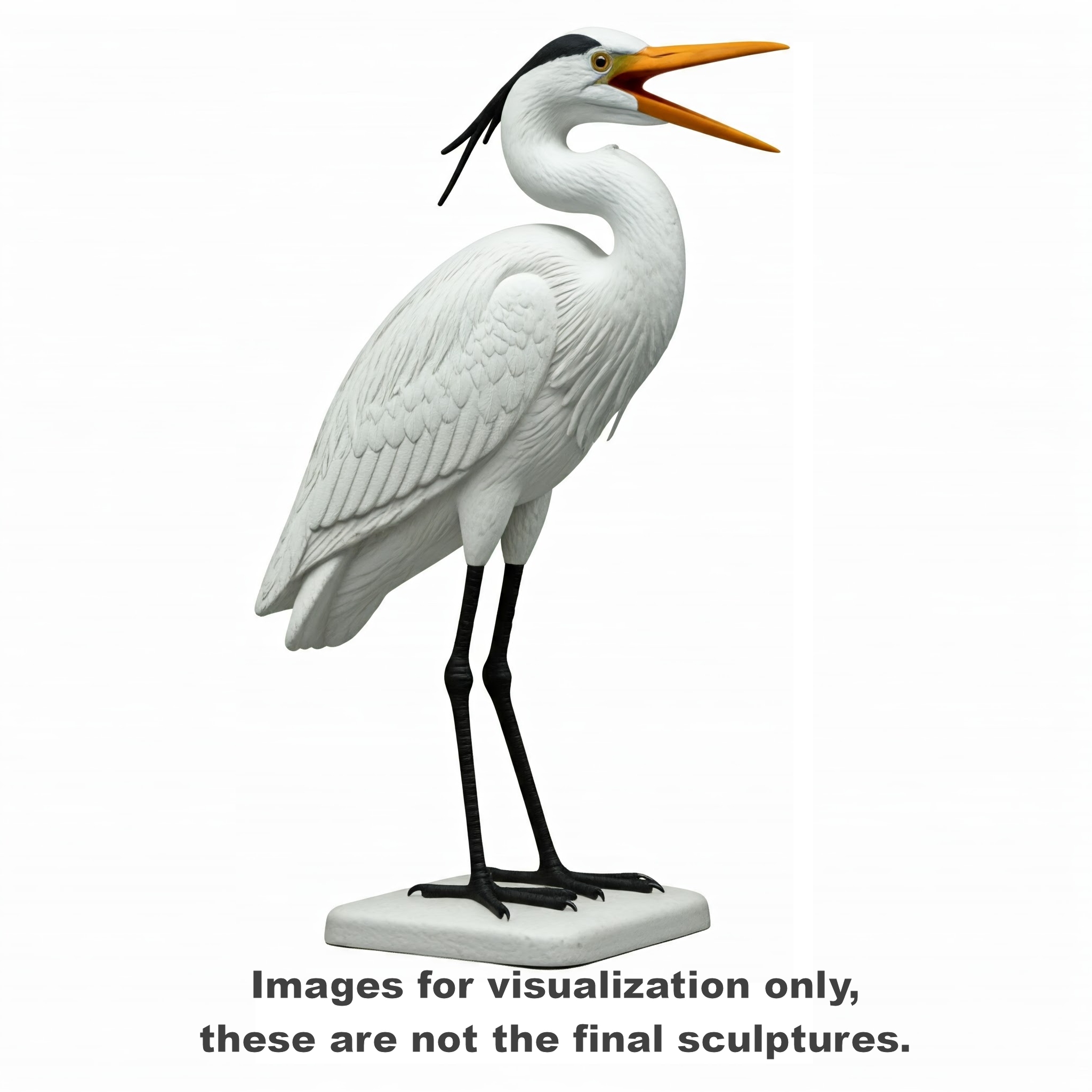 Standing Blue Heron sculpture 